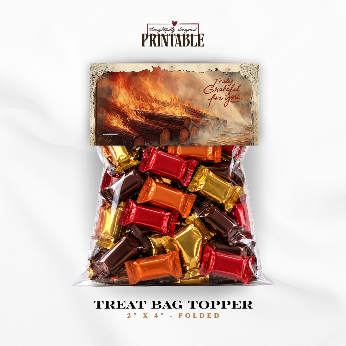 Firefighter Appreciation Treat Bag Topper Printable | Firefighter Thank You Gift | First Responder Appreciation | Fire Station Treat