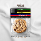 First Responder Flag Thank You Treat Bag Topper | Military, Firefighter, EMS, Police, Dispatch | Printable Appreciation Gift
