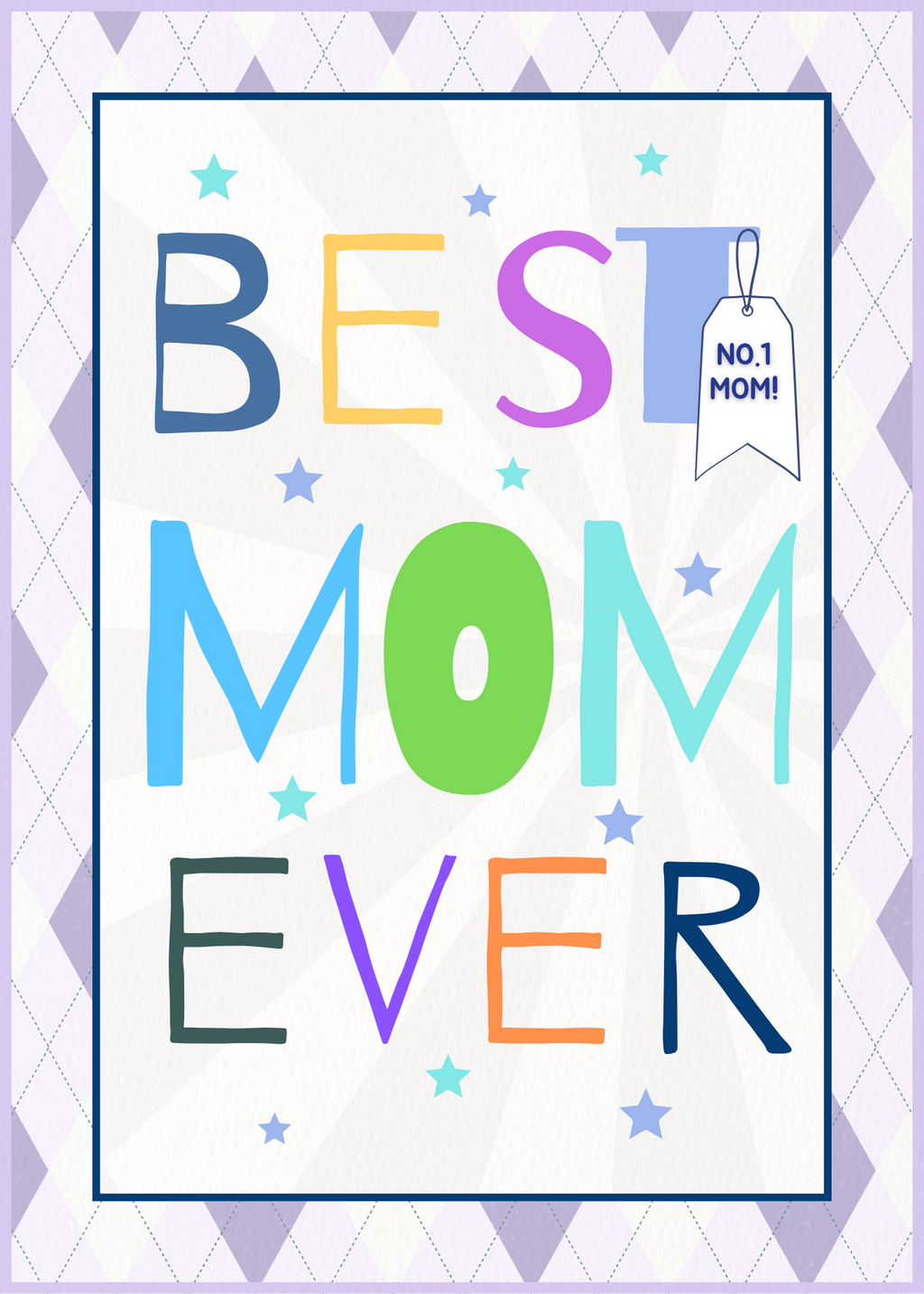 Best Mom Ever | Custom Designed | 5 x 7 Printable Greeting Card | Matching Envelope Included | Instant Download | Print from Home