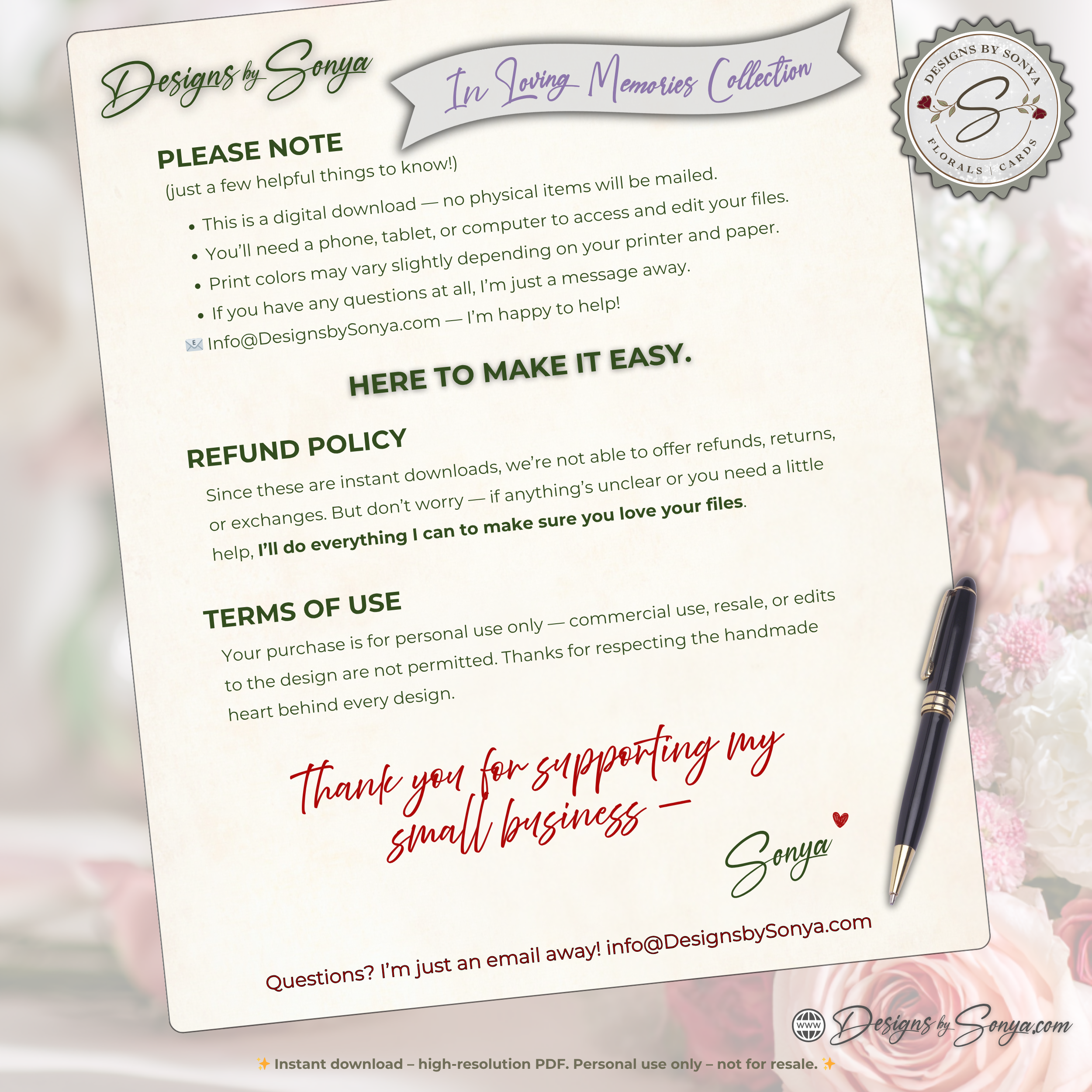 Printable Sympathy Card – Comfort & Healing Square Card, Instant Download, Thinking of You, Grief Support, Memorial Encouragement, Bereavement Note