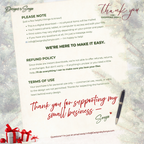 Holiday Hot Cocoa Tag Refund Policy & Use Guide
Information page detailing instant download instructions, refund policy, and terms of personal use for the printable gift tags.
