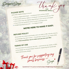 Product Information and Policies
Holiday simmering potpourri printable tag listing details, refund policy, and terms of use. Surrounded by festive Christmas accents, perfect for Etsy and Shopify gift tag product pages.