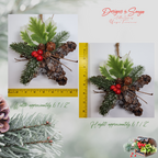 Pinecone Star Ornament with Ruler for Scale
Handcrafted pinecone star Christmas ornament measuring approximately 6 ½ inches tall by 6 ½ inches wide, rustic farmhouse holiday décor.