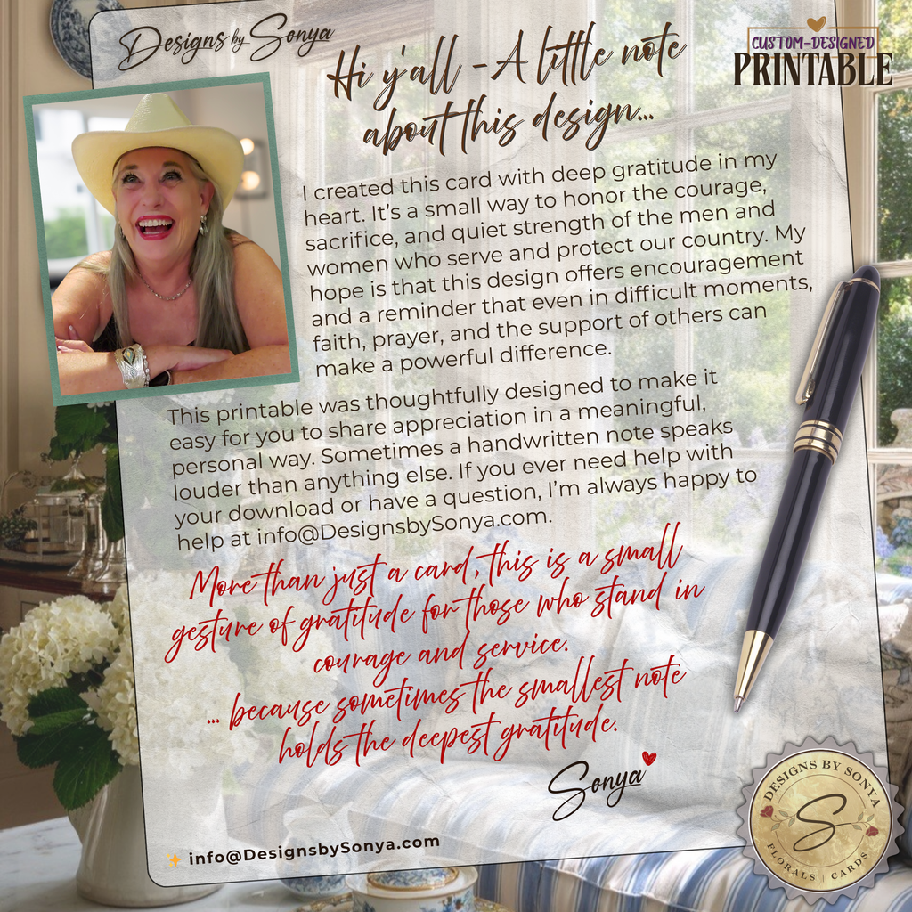 Military Prayer Card Printable, Praying for Your Protection