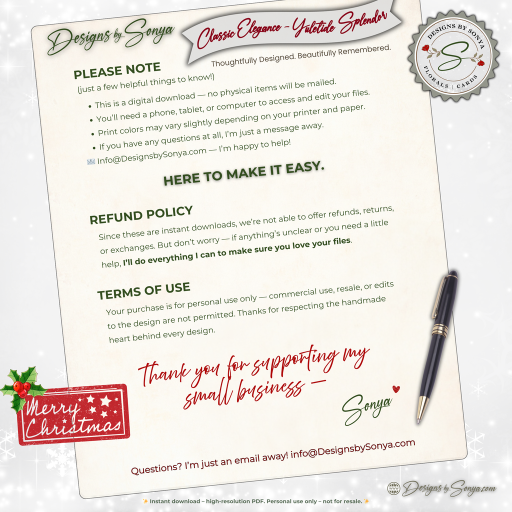 Every Christmas Writes a New Chapter Printable Card • A2 (4.25" x 5.5") Folded Holiday Greeting Note Card • Storybook Design • Christmas Stationery