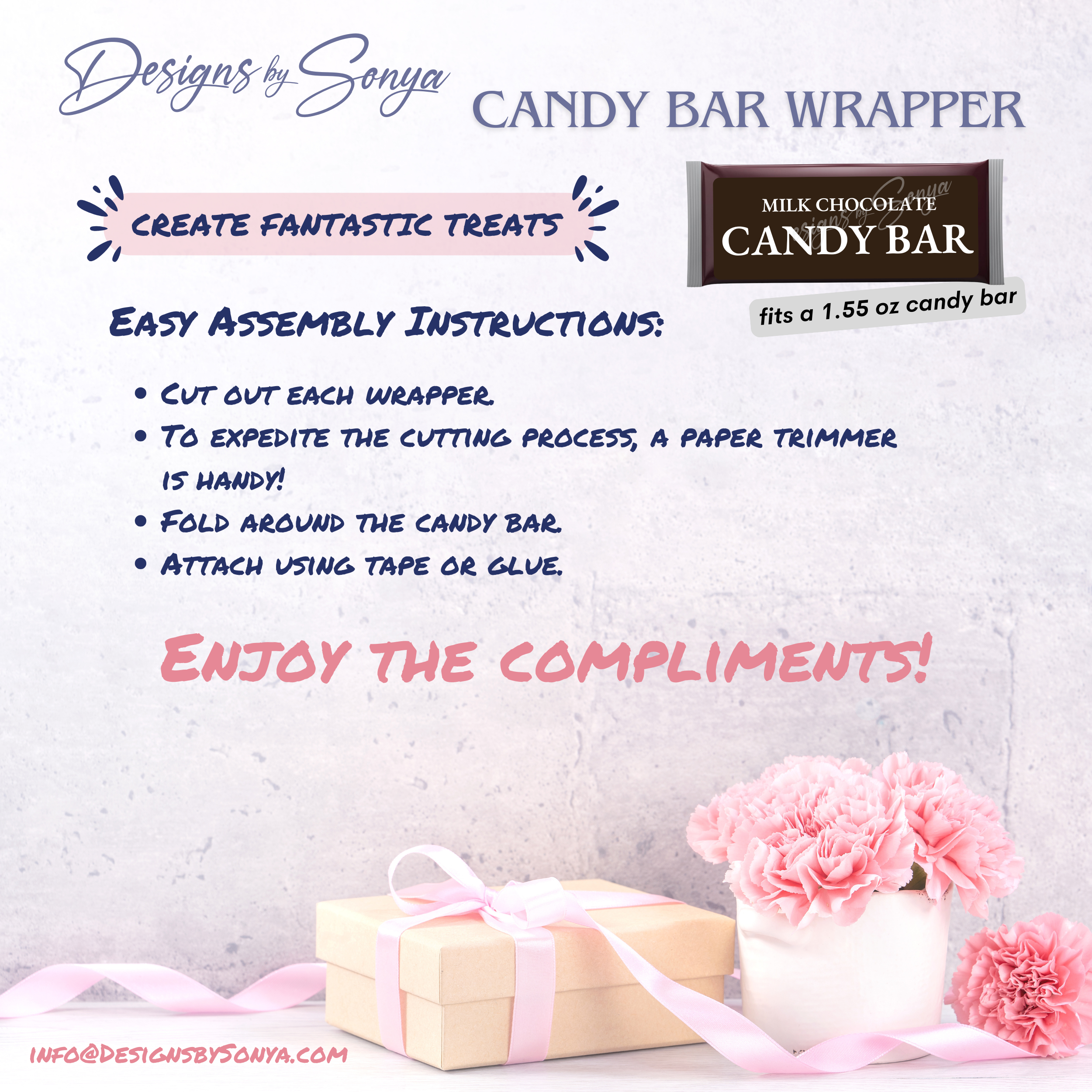 Mother’s Day Candy Bar Wrappers – Printable Chocolate Bar Wrappers – DIY Party Favor