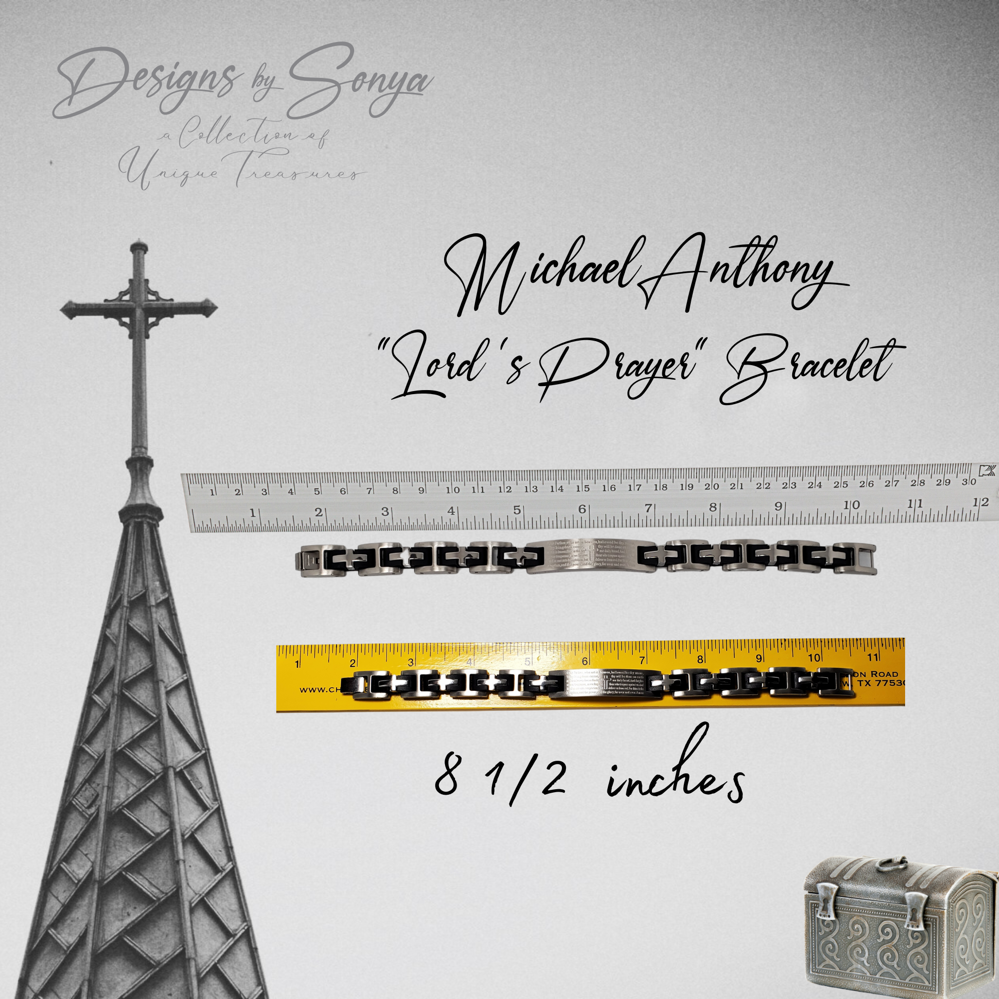 Lord's Prayer | Stainless Steel ID Style Bracelet | Michael Anthony Jewelry | Brand New in Box | Perfect Gift for Graduation or Father's Day