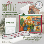 Printable Firefighter Santa Christmas Card Set of 12, A2 Cards (5.5”x4.25”), First Responder Holiday Greetings, Fire Station Watercolor Art