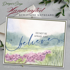 Handcrafted Scripture Notecard – Watercolor Landscape A2 Card – Mark 5:36 “Just Believe” – Blank Christian Encouragement Card – Faith Stationery