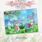DIY Bunny Printable Easter Greeting Card | Digital Download | 5x7 Folded Card with Envelope | Cute Spring Design | Instant Print at Home