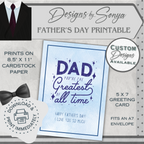 Greatest Dad | Simple | Unique | Custom Designed | Printable Greeting Card | Matching Message & Envelope | Instant Download | Print at Home