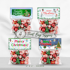 Printable Christmas Treat Bag Topper Collection | 4 Santa & Snowman Holiday Designs | Christmas Candy Bag Toppers for Classroom Parties | 4" x 2" PDF Download