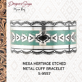 Mesa Heritage Etched Metal Cuff Southwestern Tribal Bracelet | Silver, Turquoise and Black | Myra Bags | S-8280