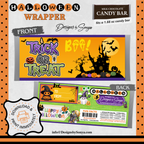 Custom Halloween Digital Candy Bar Wrapper | Printable Candy Bar Covers | Instant Download for Trick-or-Treat Party Favors | Fits 1.55 oz Hershey's Chocolate Bar