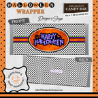 Custom Halloween Digital Candy Bar Wrapper | Printable Candy Bar Covers | Instant Download for Trick-or-Treat Party Favors | Fits 1.55 oz Hershey's Chocolate Bar