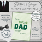 Father's Day | Simple | Unique | Custom Designed | Printable Greeting Card | Matching Envelope Included | Instant Download | Print at Home