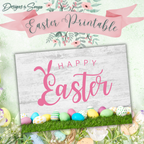 Happy Easter Egg Frame | Custom Designed | 5 x 7 Printable Greeting Card | Matching Envelope Included | Instant Download | Print from Home