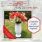 White Cemetery Vase Add-On with Ground Stake – Graveside Memorial Flower Holder for Headstones Without a Vase – Outdoor Tribute Display