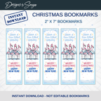 Printable Christmas Bookmarks | Pink Flamingo Holiday Bookmarks | Classroom Gifts, Teacher Gifts & Stocking Stuffers | 2 x 7 PDF