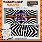 Custom Halloween Digital Candy Bar Wrapper | Printable Candy Bar Covers | Instant Download for Trick-or-Treat Party Favors | Fits 1.55 oz Hershey's Chocolate Bar
