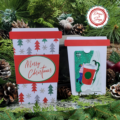Christmas Tree Gift Card Holder – Coffee Cup Style | Festive Holiday Gift for Teachers, Coworkers, Friends | Merry Christmas Envelope