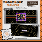 Custom Halloween Digital Candy Bar Wrapper | Printable Candy Bar Covers | Instant Download for Trick-or-Treat Party Favors | Fits 1.55 oz Hershey's Chocolate Bar