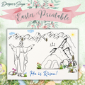 Custom 5 x 7 Printable He is Risen Easter DIY Kid Coloring Greeting Card w/Envelope - Classroom Activity - Instant Download - Print at Home