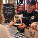Printable Firefighter Thank You Card | A2 Fire Truck Appreciation Card | Fire Department & First Responder Card