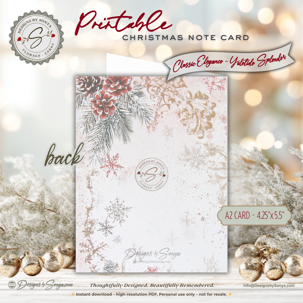 The "Greatest Gift Is Love" Card | Vintage Christmas Printable | Elegant Holiday Note Card | A2 (4.25x5.5) Folded Card | Digital Download