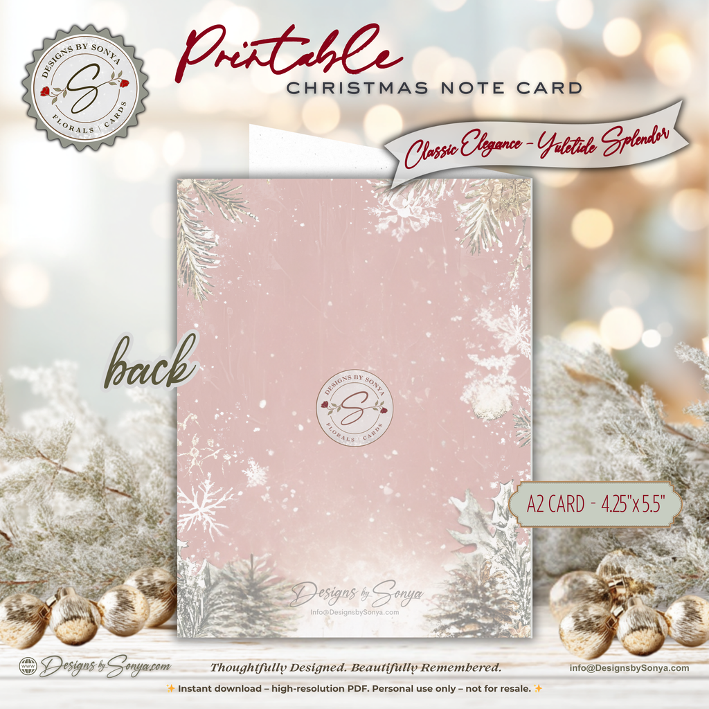 Vintage Snowman Christmas Printable Card • A2 (4.25" x 5.5") Folded Holiday Greeting Note Card • Winter Snowflake Art • Christmas Stationery