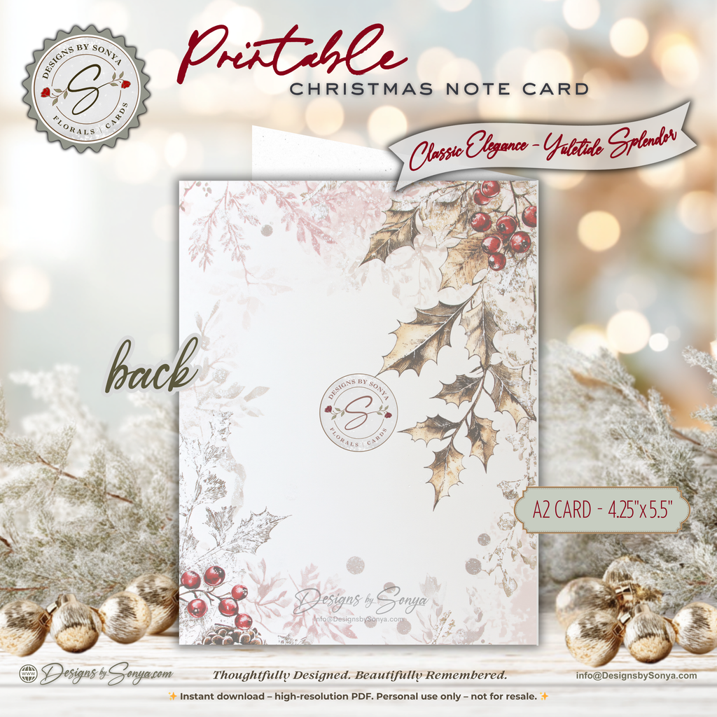 Gingerbread Christmas Printable Card • A2 (4.25" x 5.5") Folded Holiday Greeting Note Card • Oh Snap Design • Christmas Stationery