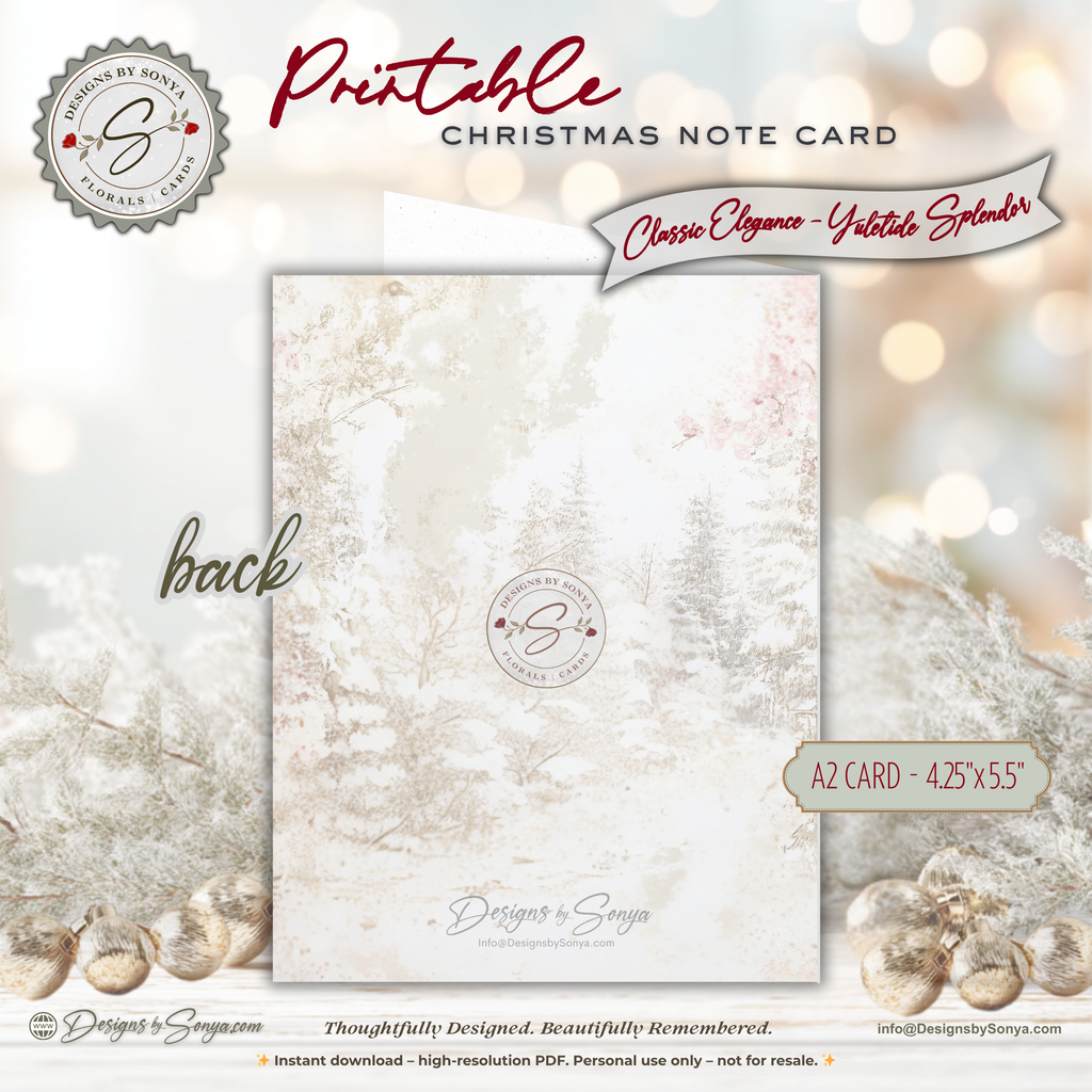 Gingerbread Cottage Christmas Printable Card • A2 (4.25" x 5.5") Folded Holiday Greeting Note Card • Vintage Storybook Design • Christmas Stationery