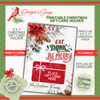 Print-at-Home Overview

5x7 printable Christmas gift card holder shown with callouts: prints on 8.5x11 cardstock, fits A7 envelope, easy at-home DIY. Great for corporate or family gifts.