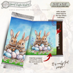 Sweet Easter Wishes Bunny Candy Bar Wrapper Printable – Watercolor Chocolate Sleeve for 1.55 oz Bars – Spring Basket Party Favor Treat