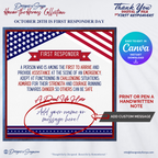 First Responder Digital Download | Editable Canva Template | Honor the Heroes Collection | Instant Printable Thank You Gift