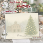 Engine 37 Printable Firetruck Christmas Card • Firefighter Santa with Axe Holiday Greeting • Festive Tree Scene • A2 (5.5"x4.25") • Instant Download DIY