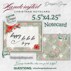 Inside of Notecard
Blank interior of handcrafted holiday notecard, measuring 5.5” x 4.25”, designed for writing personalized Christmas greetings and custom messages.