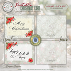 Printable Christmas Card Set of 3 • Watercolor Winter Florals • A2 Folded (5.5" x 4.25") Holiday Greeting Note Cards • Stationery Gift Set