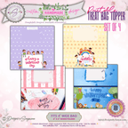 Kids Valentine’s Day Treat Bag Toppers – Printable Classroom Party Favor Set of 4 – Cute Children’s Candy Bag Labels – 4"x2" Folded Topper PDF