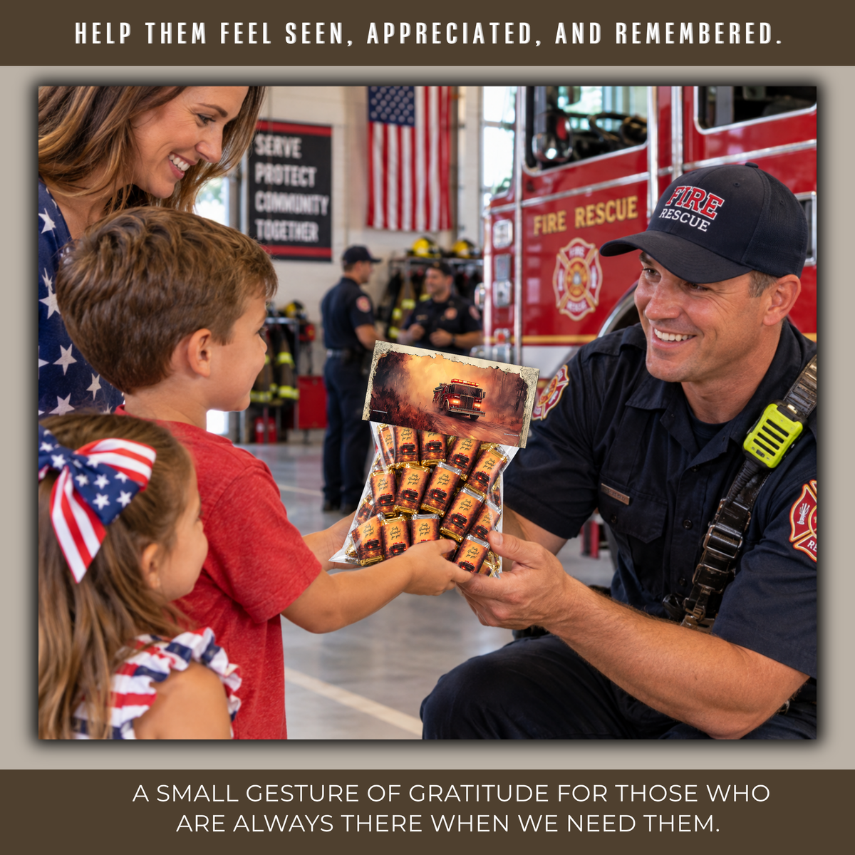 Printable Firefighter Appreciation Mini Candy Bar Wrappers | Truly Grateful Thank You Treats