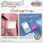 Just for Today Jotter Card Printable – 3x5 Daily Focus & Notes Card – Minimal Task List for Intentional Planning & Simple Living