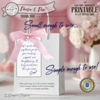 Thank You Jotter Card Printable – 3x5 Minimal Gratitude Note Card – Pause & Pen™ Everyday Thank You Card for Gift Bags & Baskets