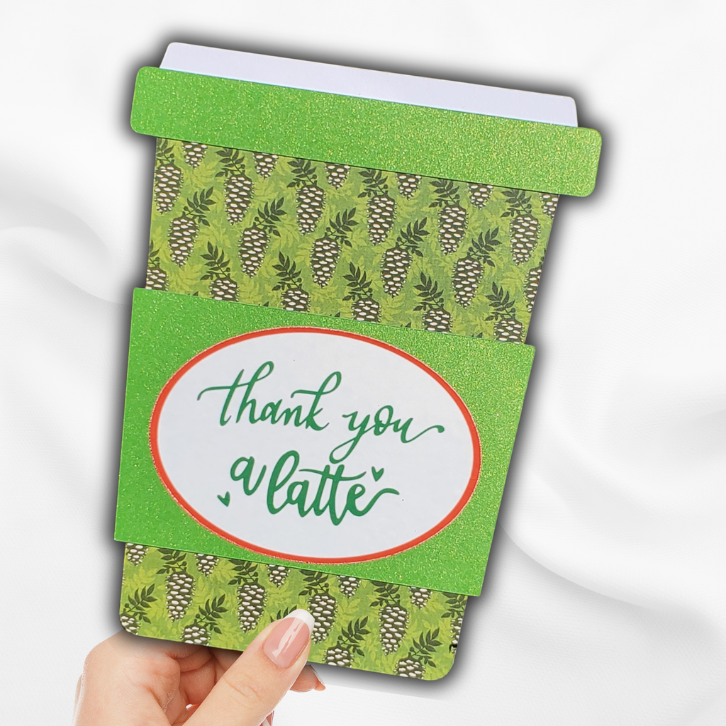 Pinecone Thank You a Latte Coffee Gift Card Holder, Handmade Thank You Gift for Teachers, Clients, Friends