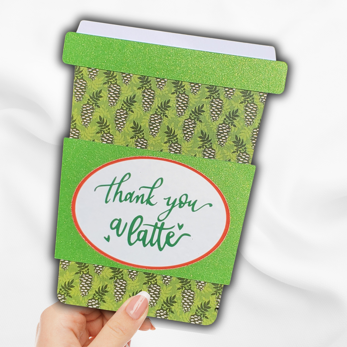 Pinecone Thank You a Latte Coffee Gift Card Holder, Handmade Thank You Gift for Teachers, Clients, Friends