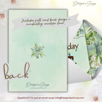 Printable Birthday Card with Cake Design | A7 5x7 Digital Greeting Card | Instant Download DIY Birthday Card with Envelope Liner