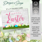Happy Easter Egg Frame | Custom Designed | 5 x 7 Printable Greeting Card | Matching Envelope Included | Instant Download | Print from Home