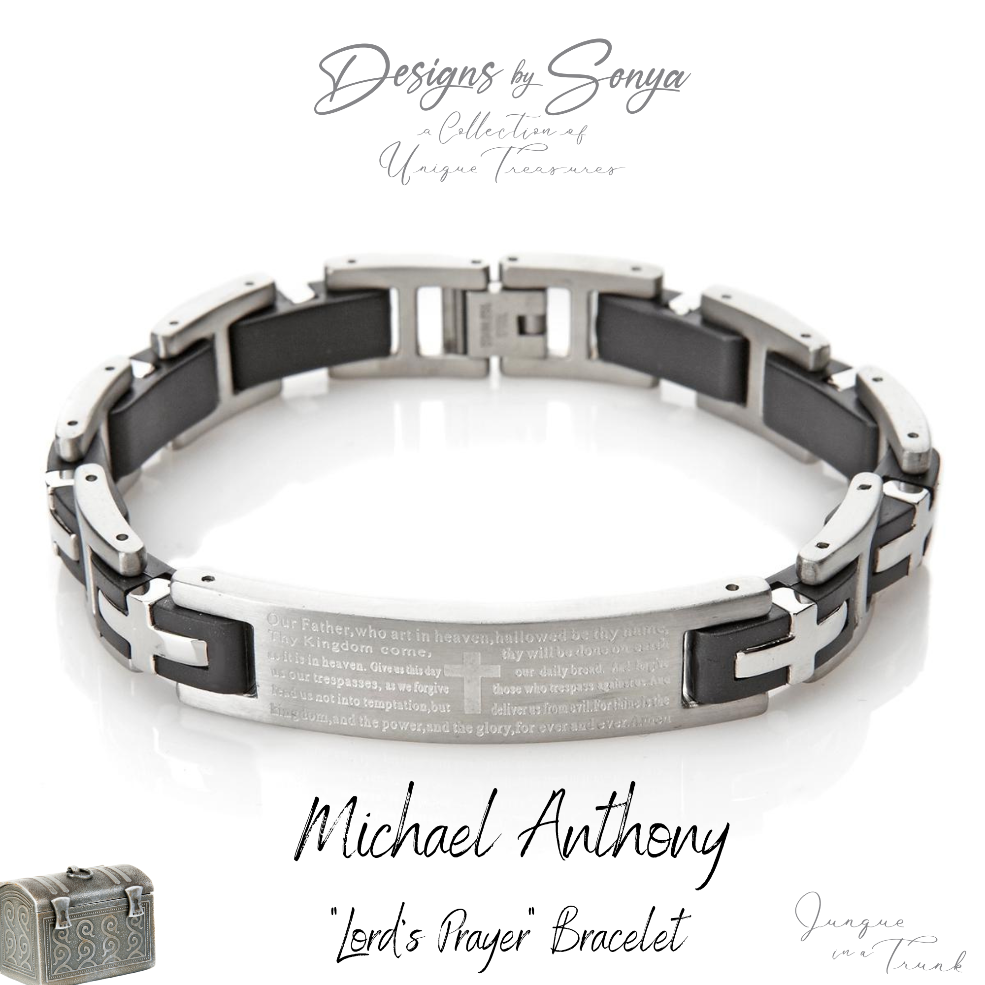 Lord's Prayer | Stainless Steel ID Style Bracelet | Michael Anthony Jewelry | Brand New in Box | Perfect Gift for Graduation or Father's Day