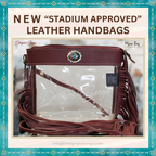 Southwestern Chocolate Leather Clear Crossbody Bag | Concert & Stadium Approved | Azura Myra Bag S-9553