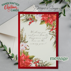 Handmade Green Glitter Christmas Card with Red Bow – Elegant A7 Holiday Card for Corporate Gifting, Religious or Family Keepsake