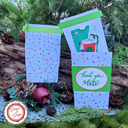 Christmas Coffee Cup Gift Card Holder – Thank You a Latte – Teacher Appreciation – Holiday Gift for Staff, Coworkers, Employees